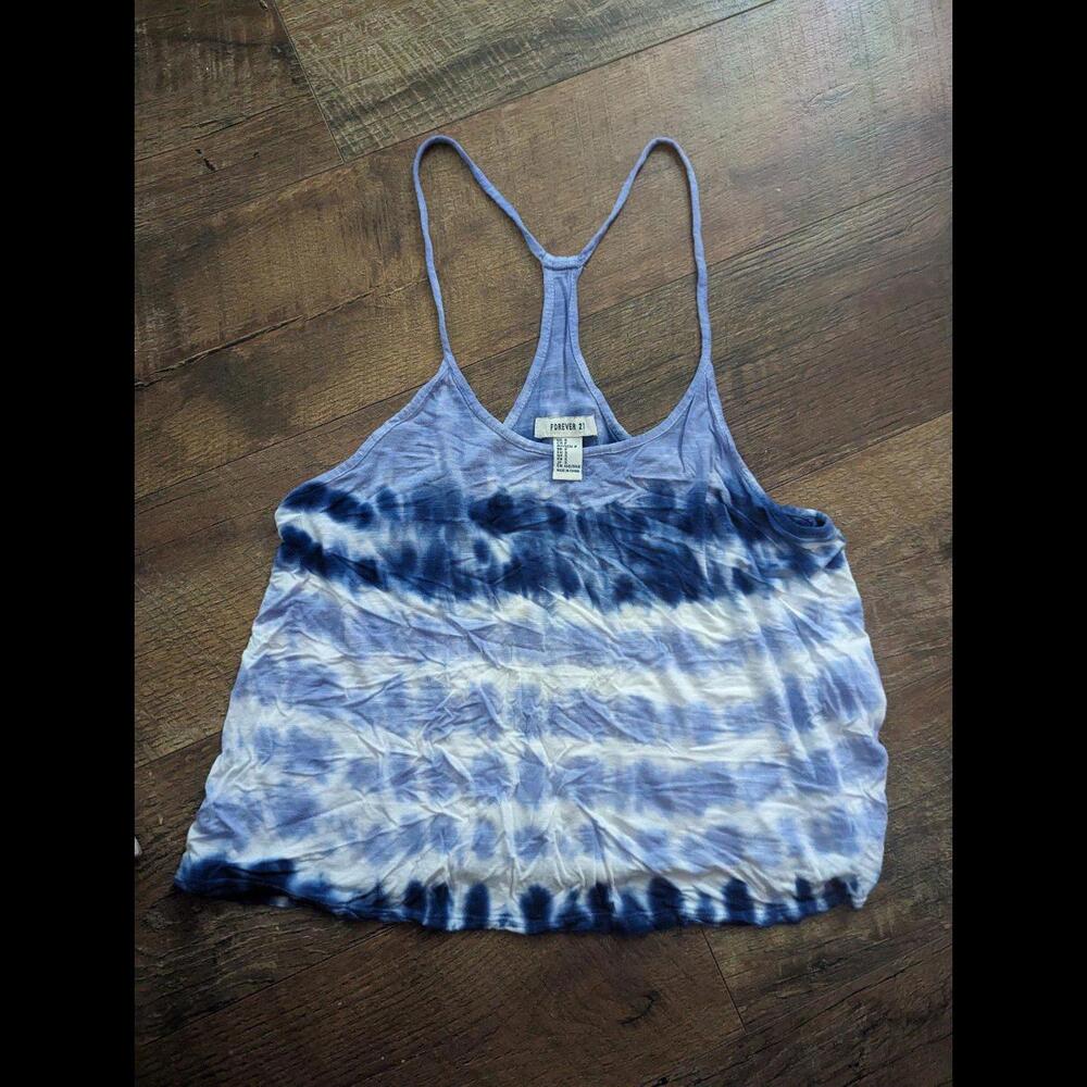 Forever 21 Tie Dye racer back Cropped Tank Top